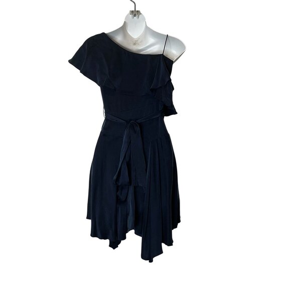 Zimmermann One-Shoulder Ruffled SIlk Wrap MIdi Dress Size 0 - Picture 5 of 11